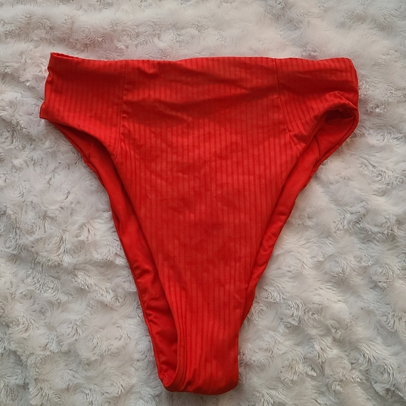 Vitamin A Eco Ribbed Bikini Bottoms Red - Picture 3 of 8